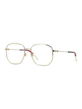 New Authentic Gucci Women's Gold Square Metal Glasses